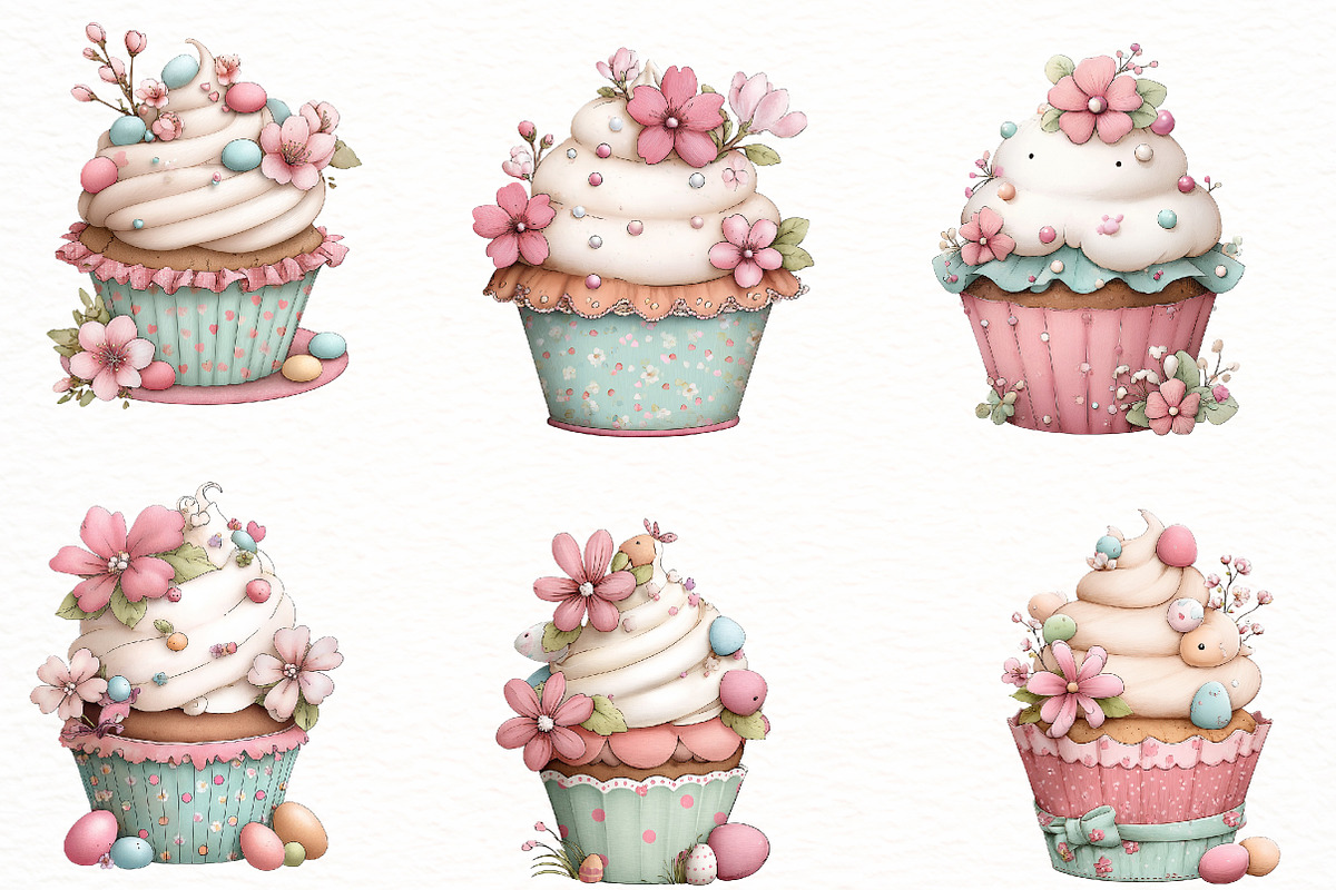 Spring cupcake clipart, an Illustration by Designworld (Photo 4 of 5)