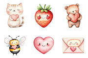 Kawaii Valentine's Clipart, an Illustration by designcity5 (Thumbnail 3 of 5)