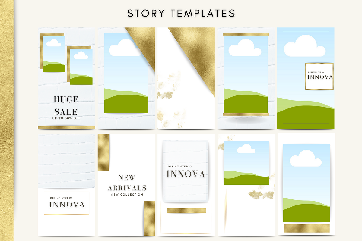 White and Gold Instagram Template, a Social Media Template by Innova Studio (Photo 5 of 10)