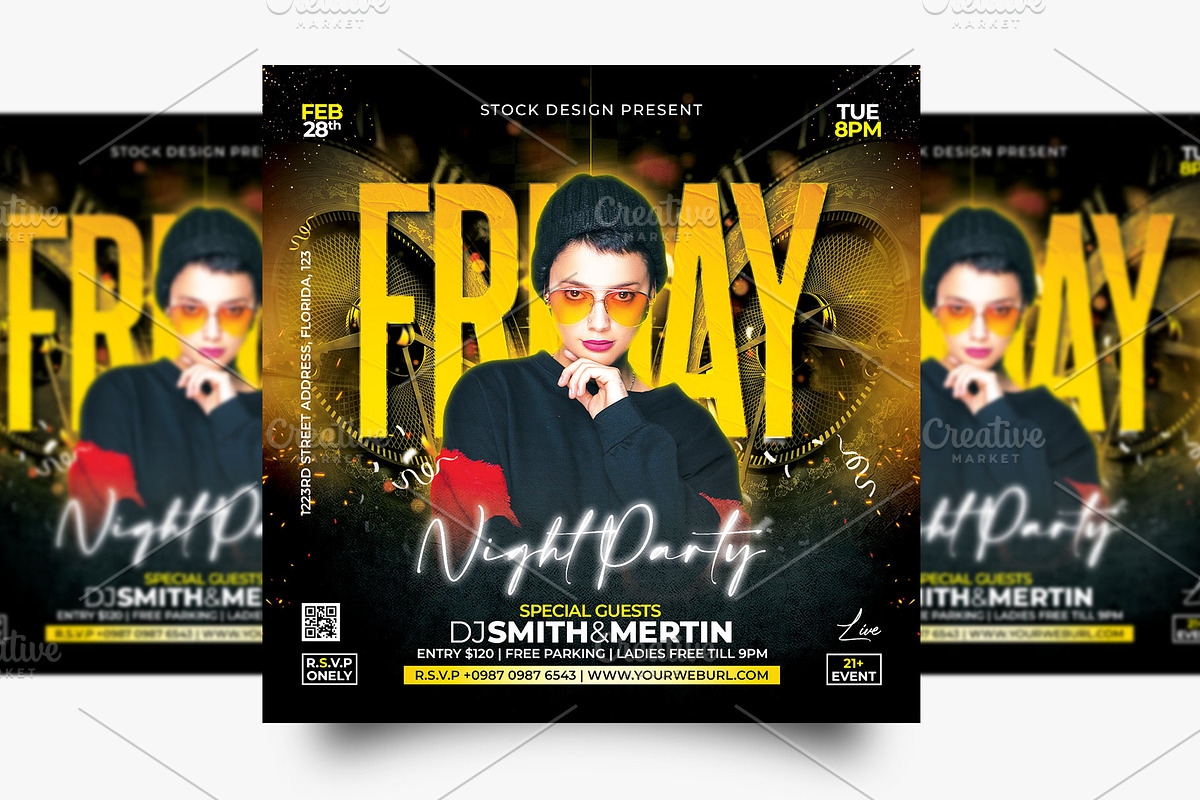 Club party Flyer Template, a Flyer Template by Stock_Design