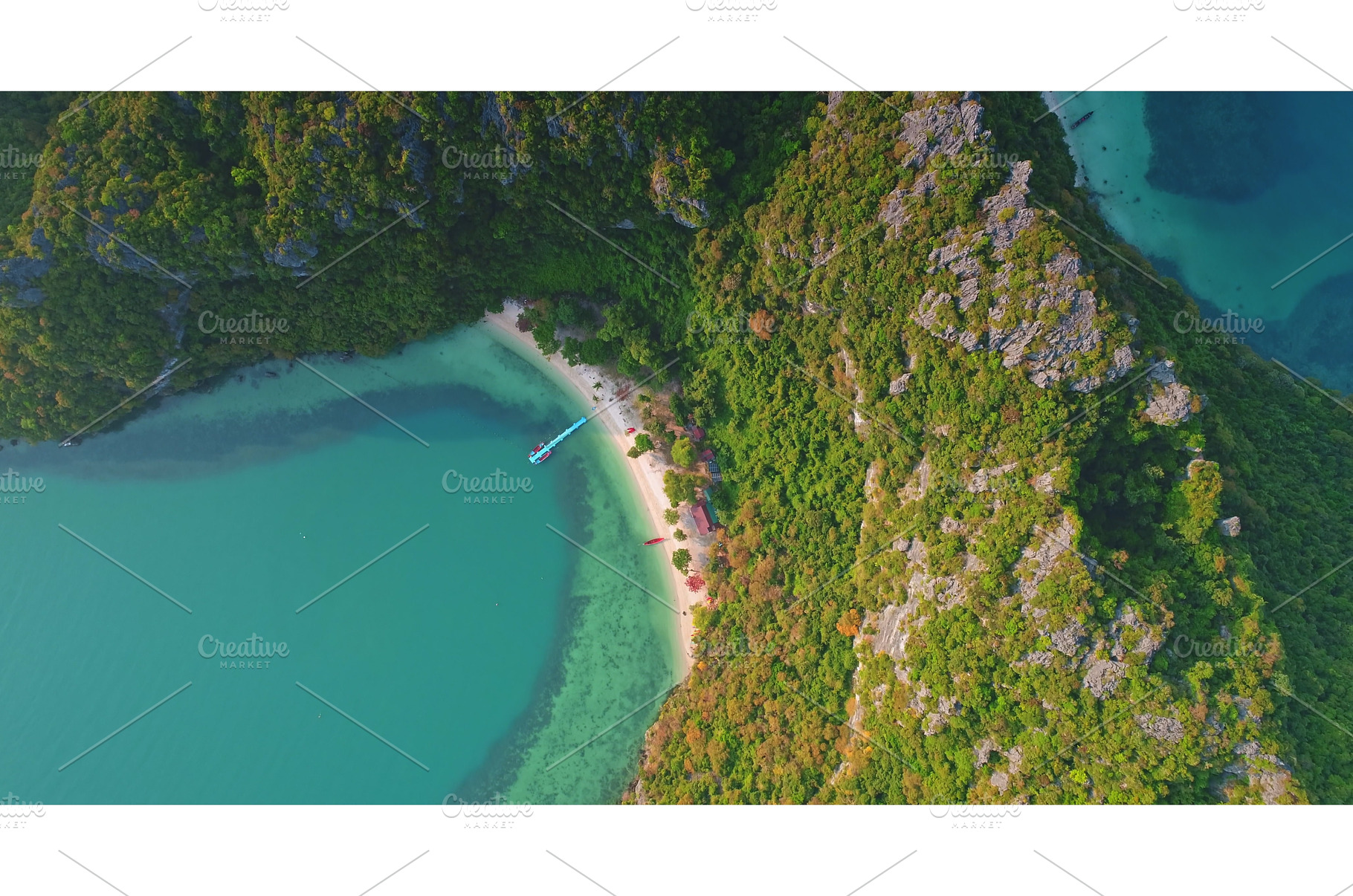 Aerial view of idyllic turquoise, a Nature Photo by Goinyk