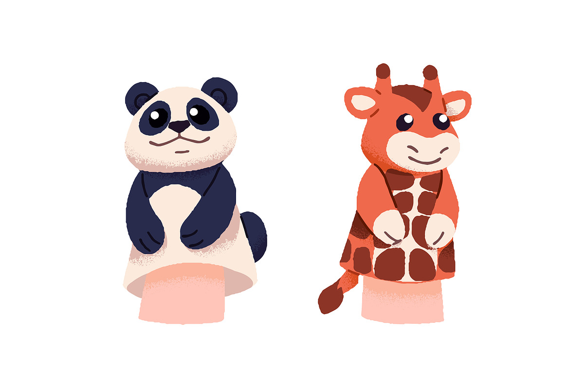 Animal hand puppets for kids set, an Animal Illustration by PaperTrident (Photo 5 of 7)