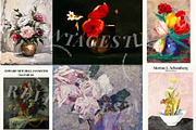 Vintage Flower Prints - Gallery Art, a Background Graphic by RevintageStudio (Thumbnail 4 of 4)