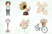 Retro Wedding Day Clipart, an Illustration by Creative Art (Thumbnail 6 of 9)