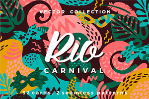 Brazil carnival. Vector collection., a Card Template by Nadia Grapes