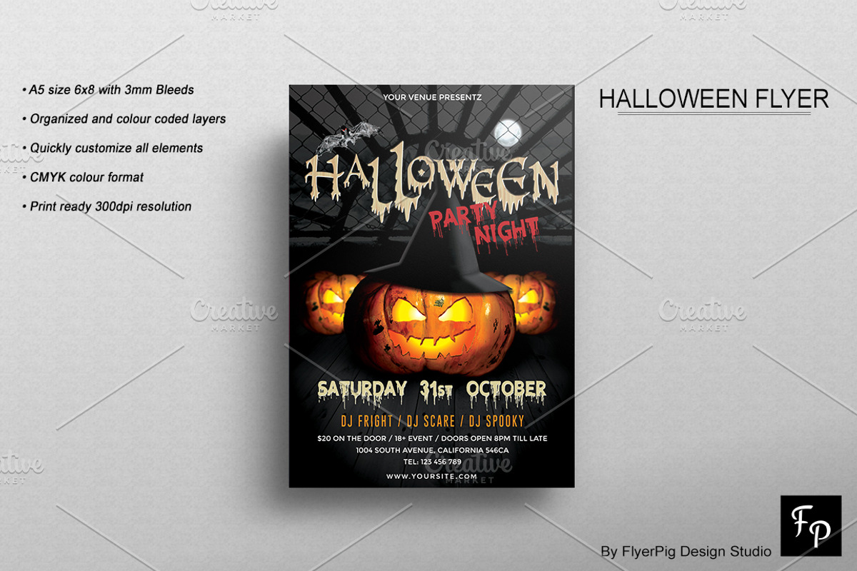 Halloween Party Flyer, a Flyer Template by FlyerPig (Photo 2 of 2)