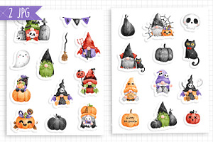 Halloween Gnomes Printable Sticker