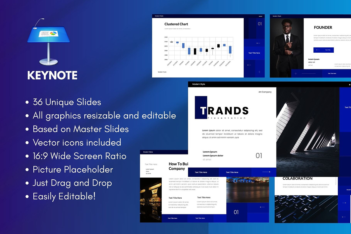 Trands  Business Keynote Template, a Presentation Template by Rizki Herdian (Photo 1 of 5)