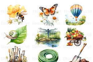 Watercolor Garden Clipart Flower PNG