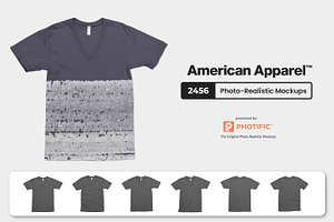 American Apparel 2456 V-Neck Mockups