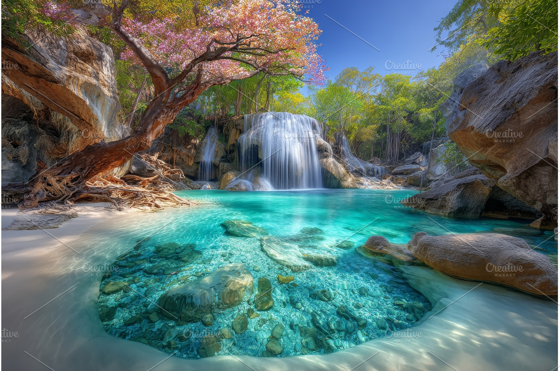 The first tier of the waterfall can, a Nature Photo by ZinetroN