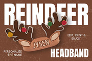 Editable Reindeer Headband Printable, a Print Template by Sunny Jar Designs (Thumbnail 1 of 3)