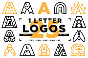 Letter A Logo Bundle: 25 Minimalist, a Decorative Illustration by The Monoline Guy (Thumbnail 4 of 4)