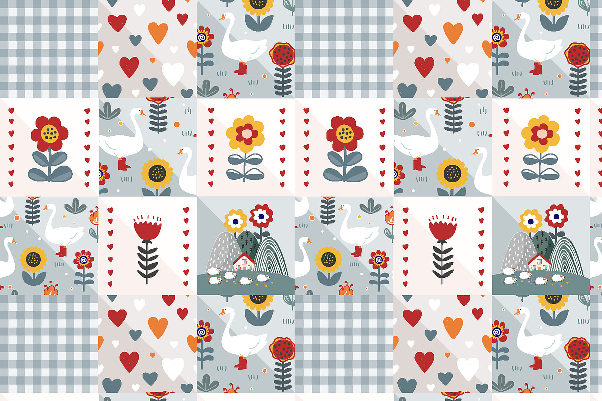 Scandinavian Geese Seamless Pattern, a Pattern Graphic by Toltemara (Photo 2 of 3)