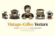 Vintage Coffee Vector Icons, a Solid Icon by Creative Stall (Thumbnail 1 of 9)