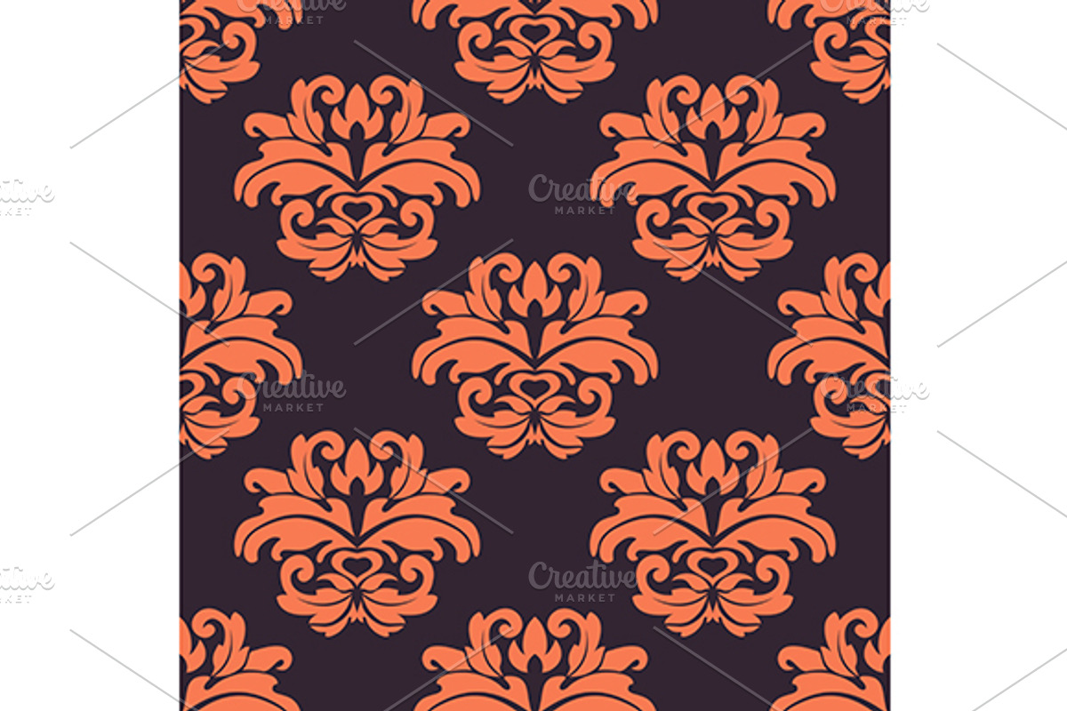 Purple and peach seamless pattern, a Pattern Graphic by Vector Tradition (Photo 1 of 3)