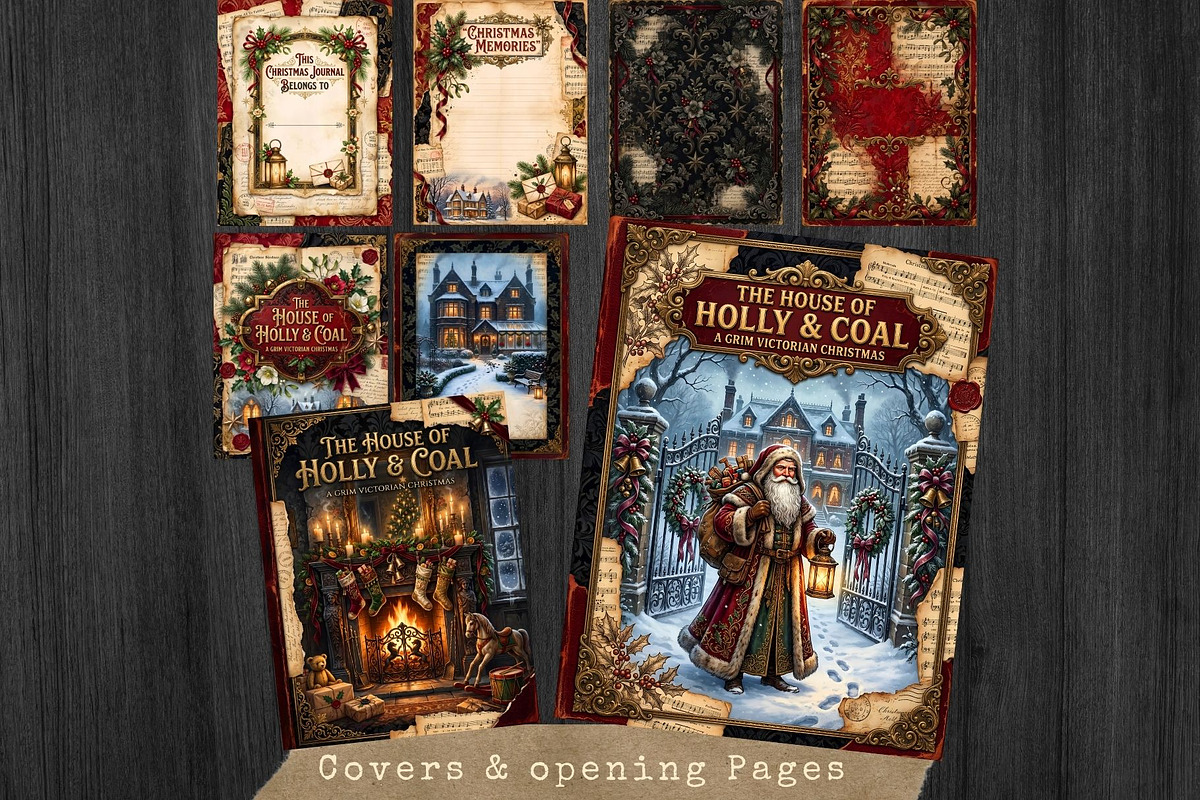 Victorian Christmas Junk Journal KIT, a Seasonal Illustration by ThatsDesignArt (Photo 8 of 20)