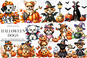 Watercolor Halloween Dogs Clipart, an Illustration by Designworld (Thumbnail 1 of 6)