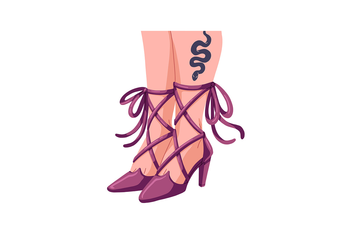 Women's legs in shoes set, a Person Illustration by PaperTrident (Photo 7 of 12)