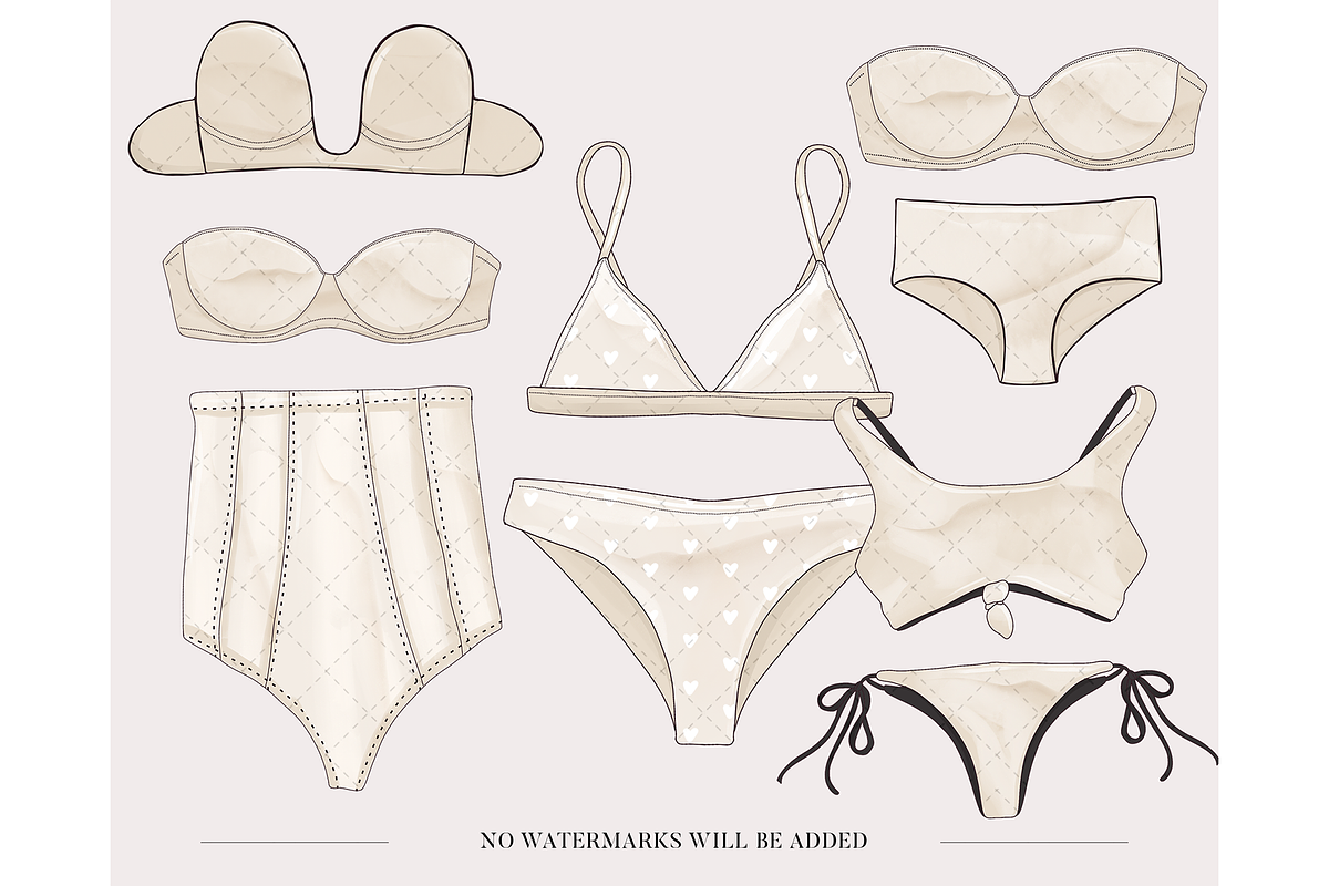 Lingerie pantie underwear clipart, an Illustration by Milatoo (Photo 7 of 7)