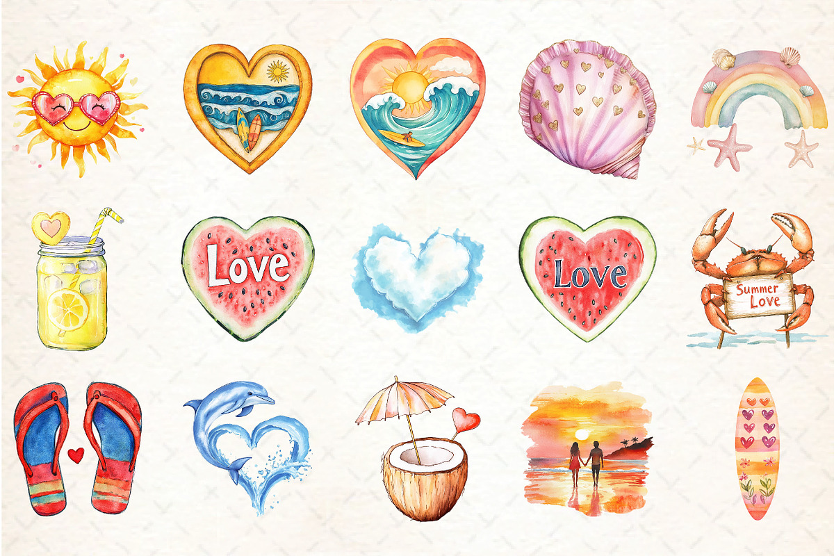 Love Summer Sublimation Bundle, an Illustration by DreamCafeArt (Photo 3 of 5)