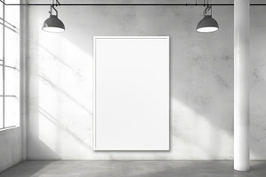 Industrial Style Lobby with Blank Poster, an Abstract Photo by Natalia Klenova's Shop