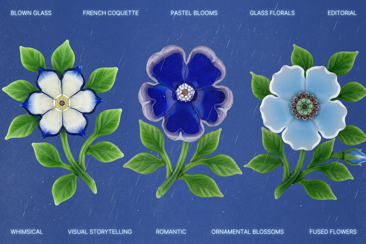 Blown Glass Flowers Collection, an Object Graphic by The Flossy Finch (Photo 3 of 15)