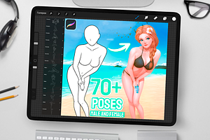 70 Male And Female Body Poses Stamp