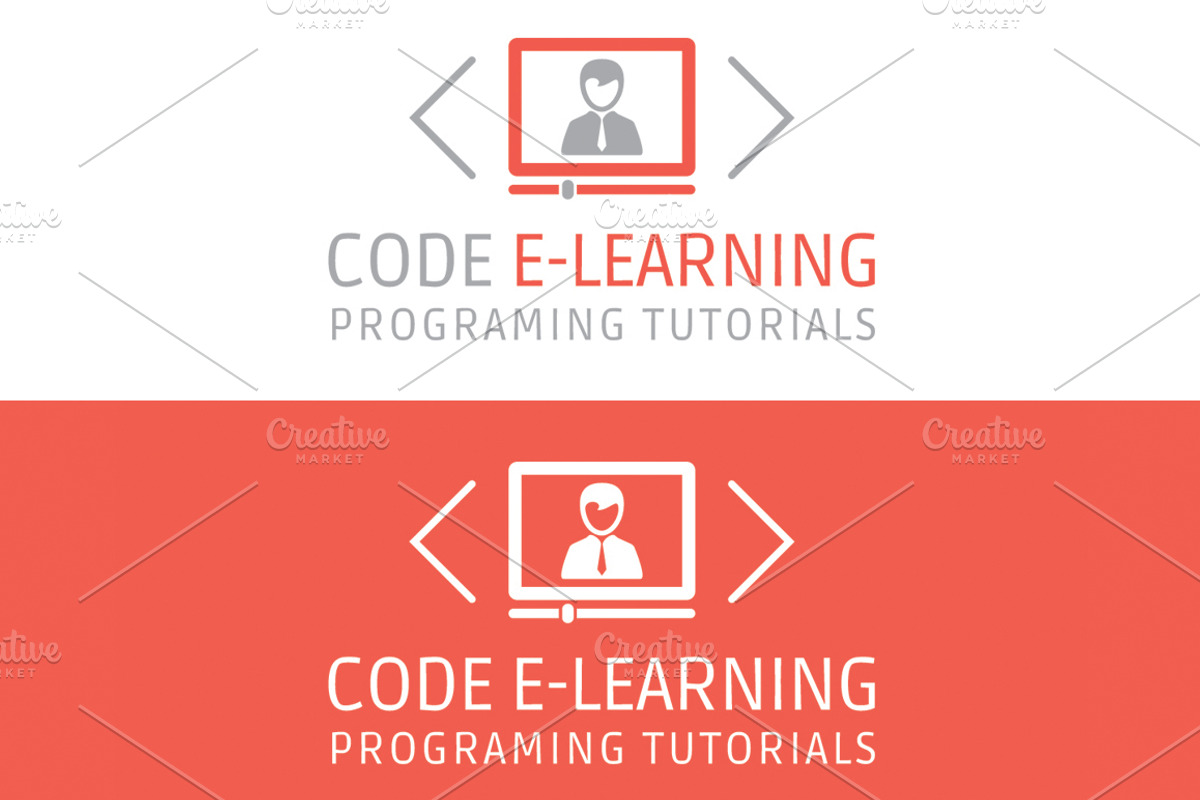 Code E-Learning Video Tutorials Logo, a Branding & Logo Template by Dizaino-paslaugos (Photo 1 of 2)
