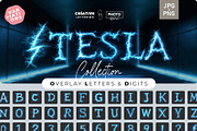 Tesla Coil Lightning Letters Overlay, a Symbol Font by PhotoSpirit (Thumbnail 1 of 8)