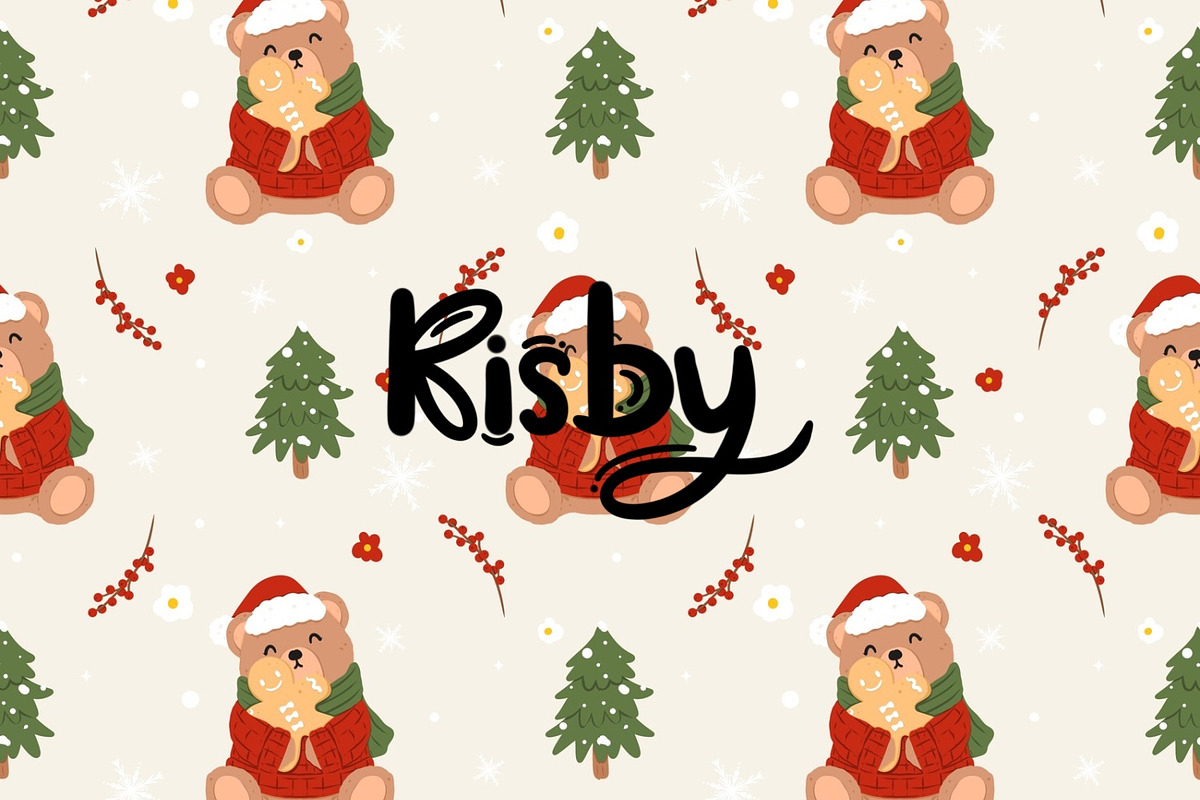 Christmas Bear Gingerbread Seamless, a Pattern Graphic by KisbyArt (Photo 1 of 3)