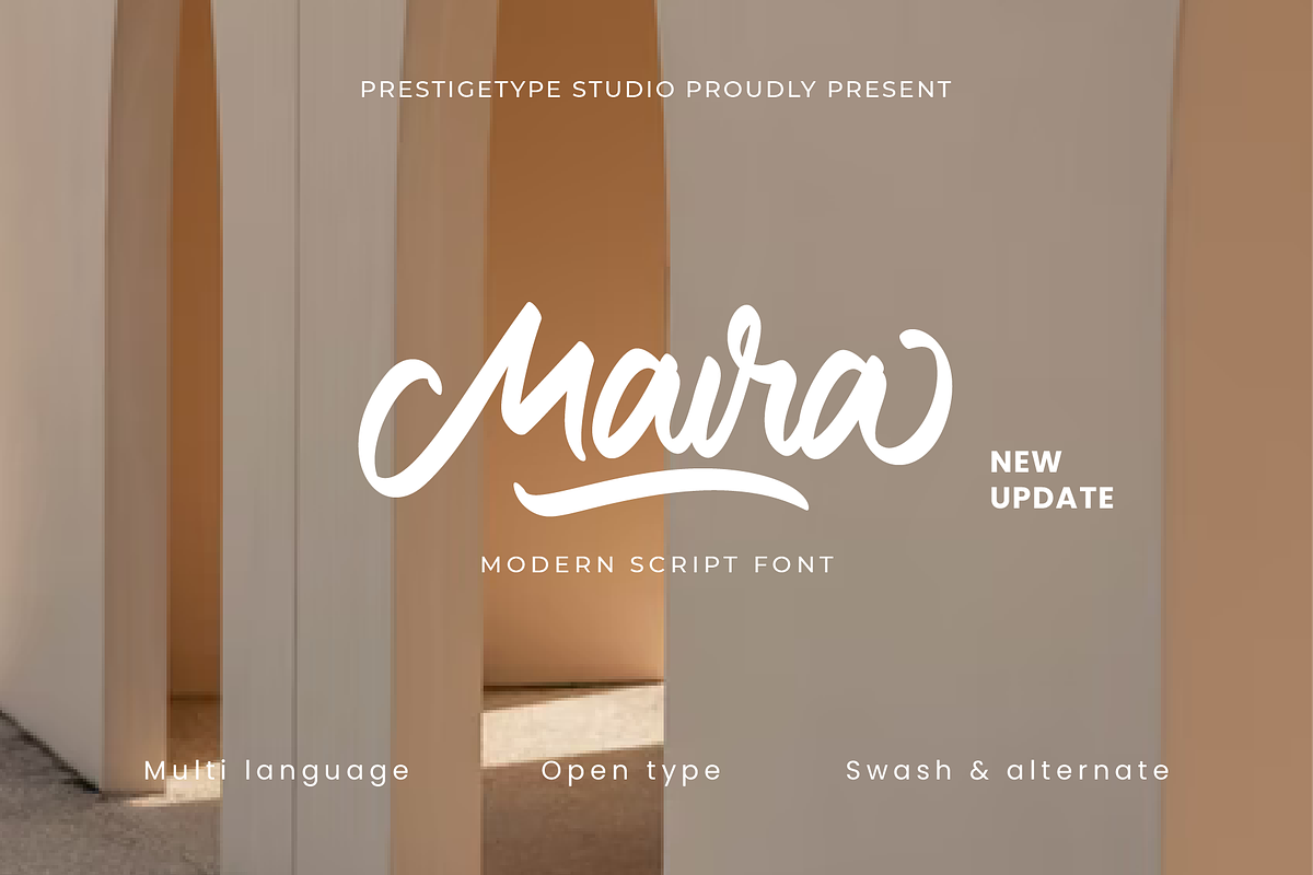Maira Script Font (Updated!), a Script Font by Prestigetype (Photo 1 of 7)