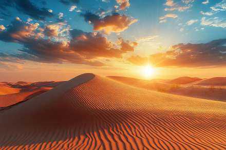 Breathtaking sunset over rolling san, a Photo by Iftikhar Alam