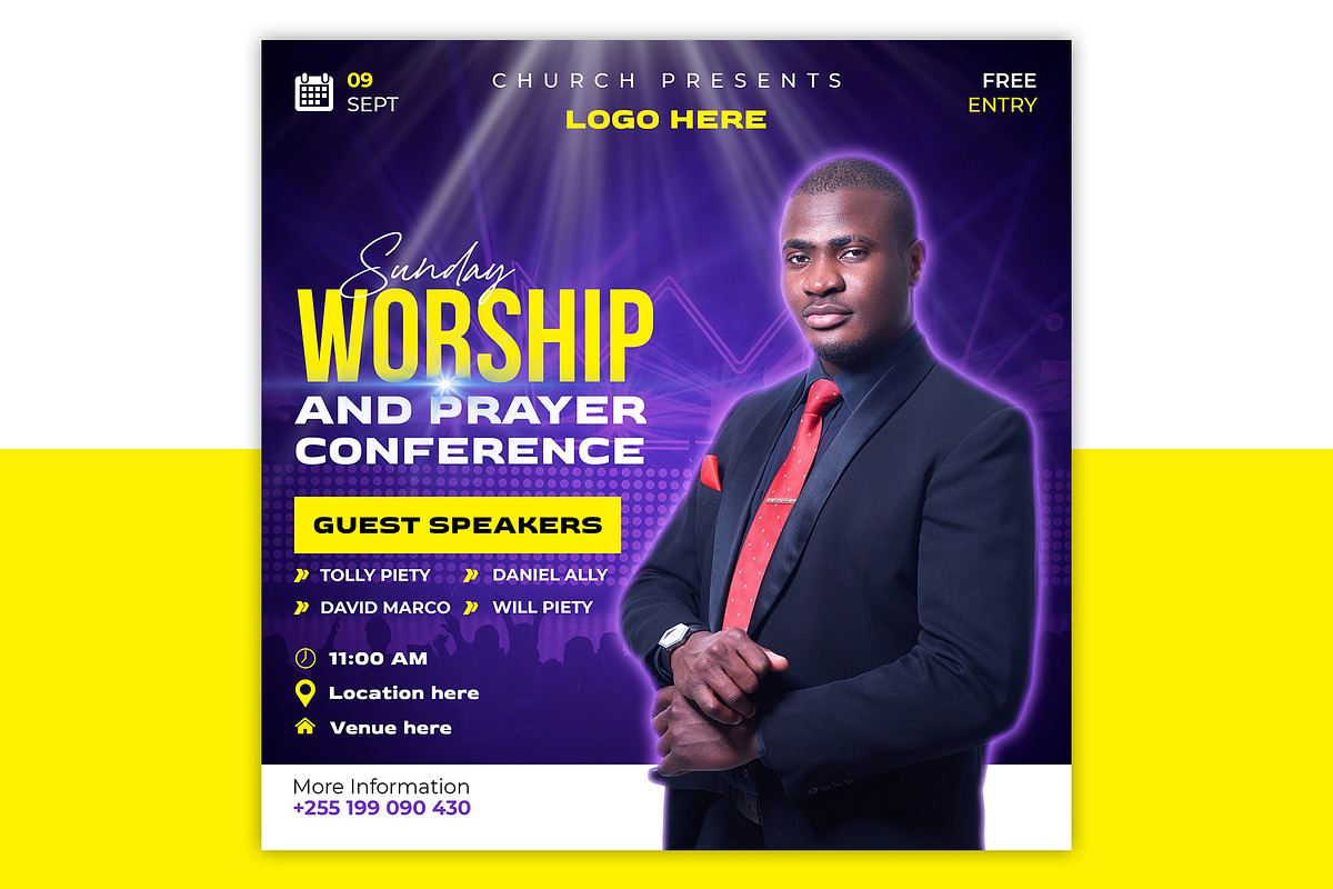 Professional Church Poster Template, a Social Media Template by Triple M Graphics (Photo 4 of 4)