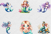 Little Mermaid Under the Sea Clipart, an Illustration by Black Bird Studio (Thumbnail 4 of 6)