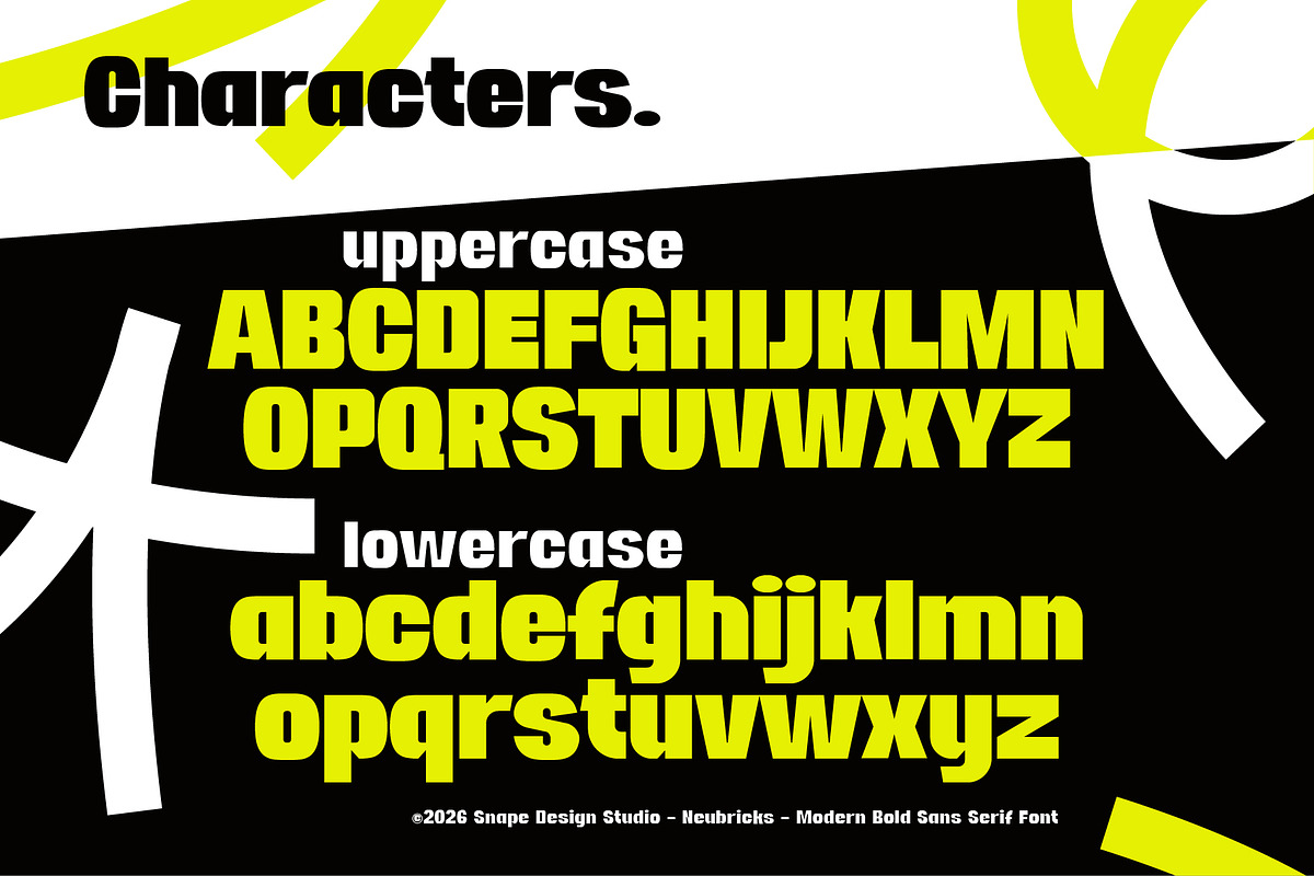 Neubricks - Bold Sans Serif Font, a Sans Serif Font by Snape Design Studio (Photo 3 of 12)