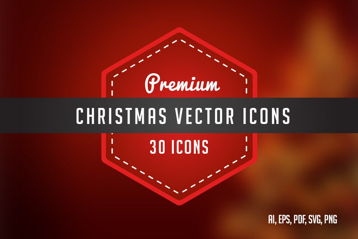 30 Premium Christmas line icons, an Outline Icon by Woo Graphics (Photo 1 of 3)