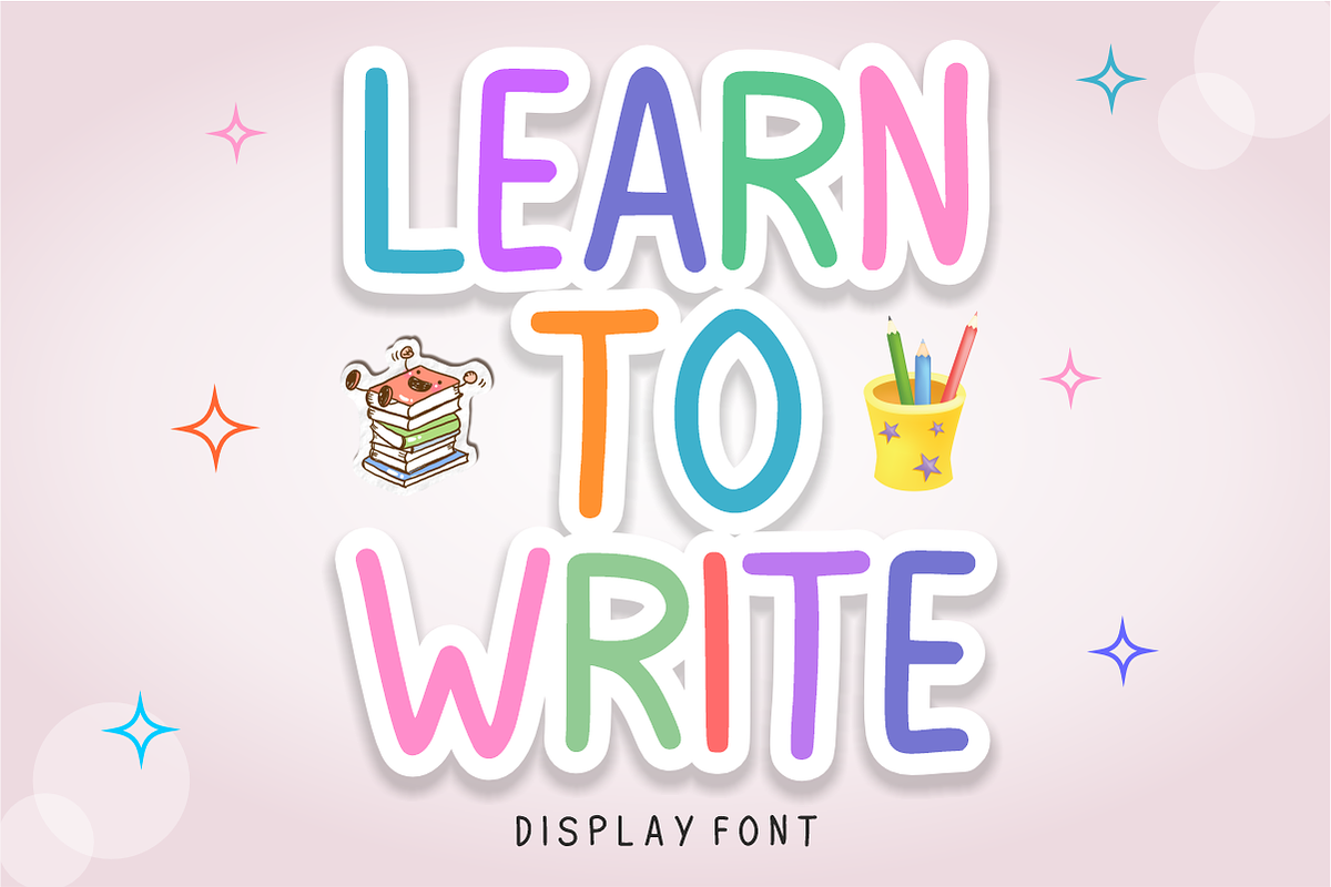 Learn To Write - Handwritten Font, a Handwritten Font by KiddoGlyphs Studio (Photo 1 of 3)