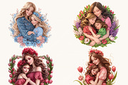 Mom and Daughter Clipart Bundle, a Person Illustration by Design Scotch (Thumbnail 4 of 7)