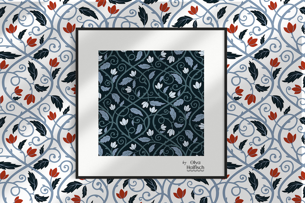 Northern Cardinal Seamless Patterns, a Pattern Graphic by Olya Haifisch (Photo 4 of 6)