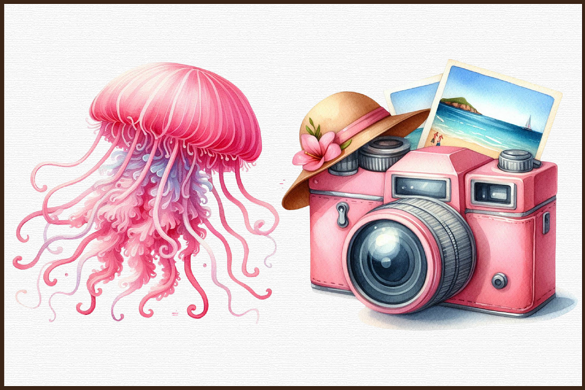 Pink Summer Clipart, an Illustration by Sublimation Artist (Photo 3 of 6)