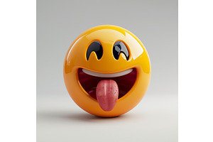 Joyful Emoticon Sphere With Tongue