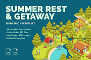 Summer Rest Set Vector, an Object Graphic by 35lab (Thumbnail 1 of 6)