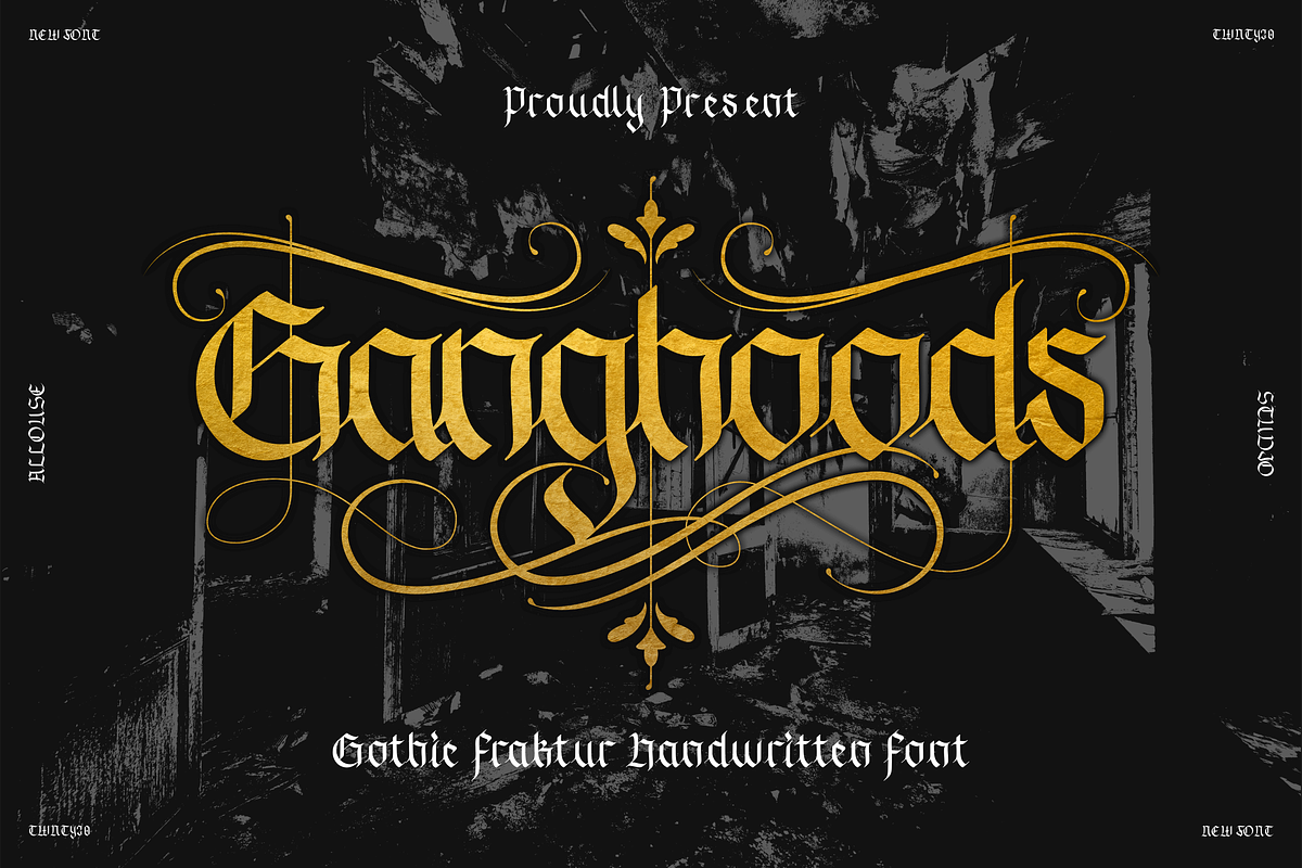 Ganghoods Font, a Blackletter Font by Allouse Studio (Photo 1 of 11)
