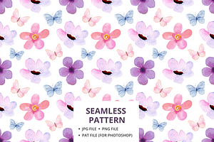 Pretty Watercolor Floral Pattern