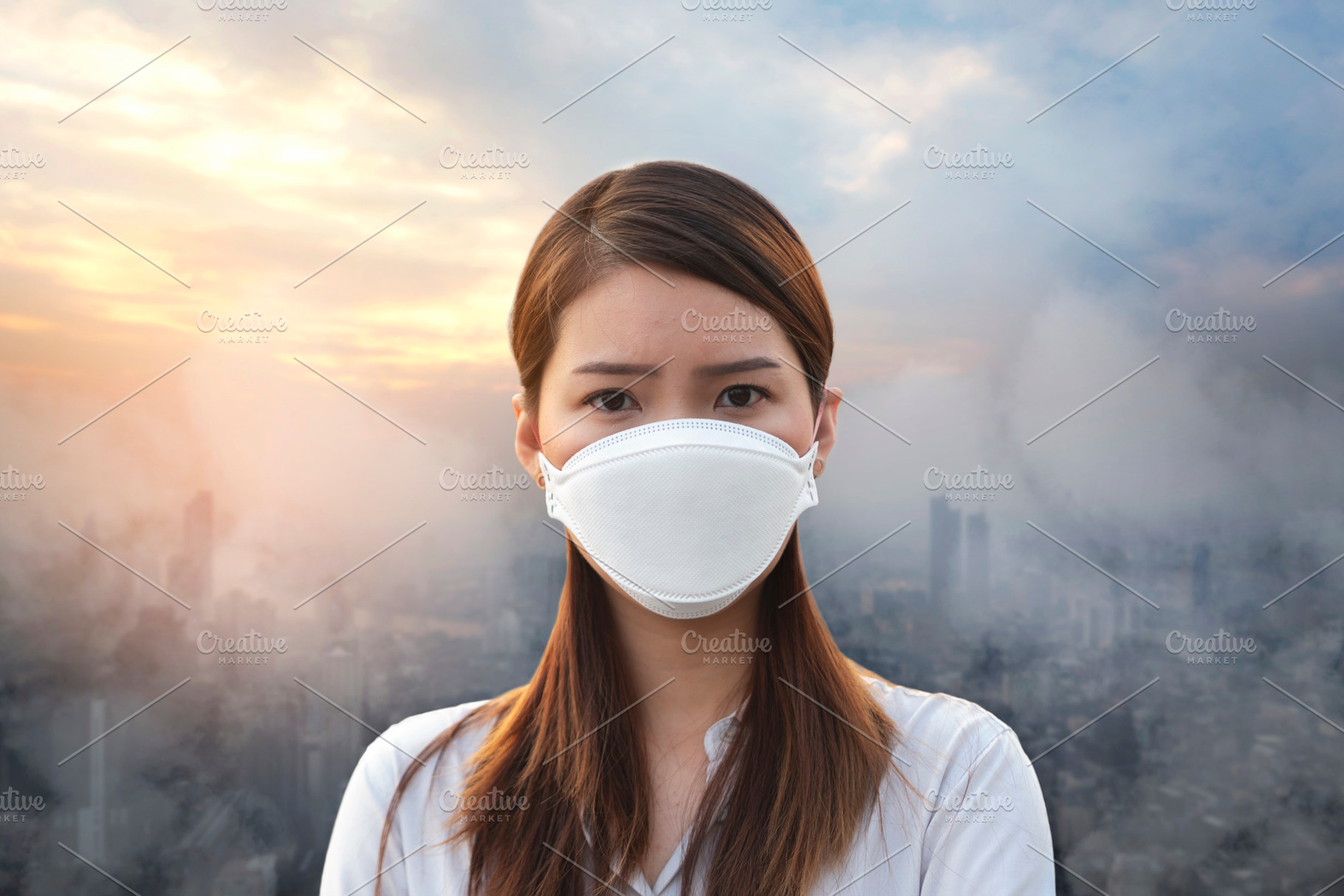 Woman wearing mask containing quality, air, and asia, a Health & Medical Photo by KHphotography