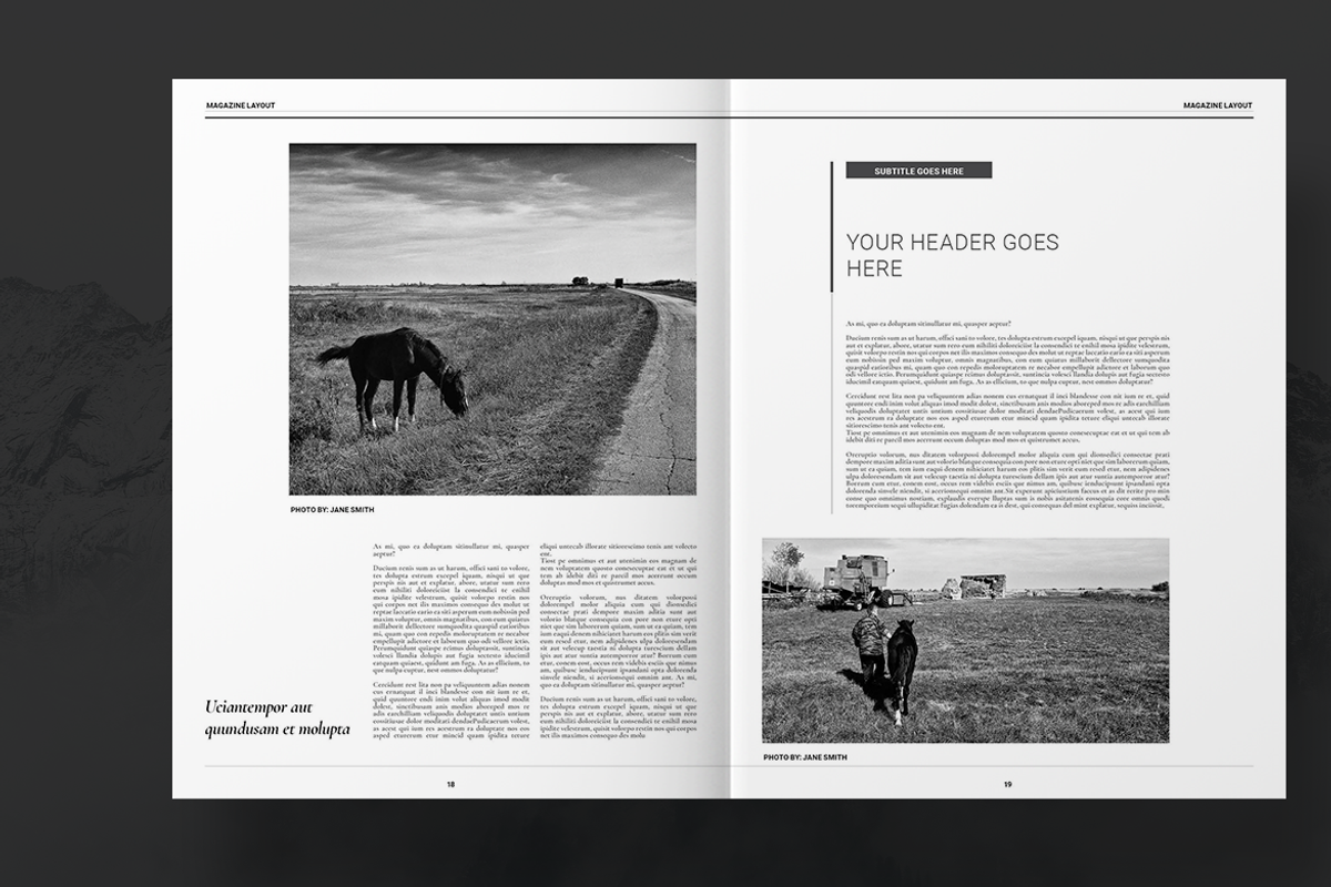 Black Magazine Layout, a Magazine Template by Boris Cupac (Photo 10 of 12)
