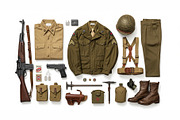 Vintage WWII Military Uniform Gear, an Object Illustration by StockVerse Creative (Thumbnail 1 of 3)