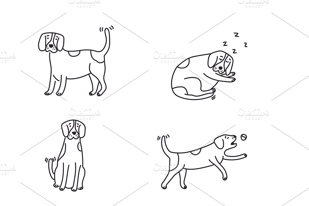 Cute doodle dogs (big collection), an Animal Illustration by Liz Pengilley Studio (Photo 5 of 23)