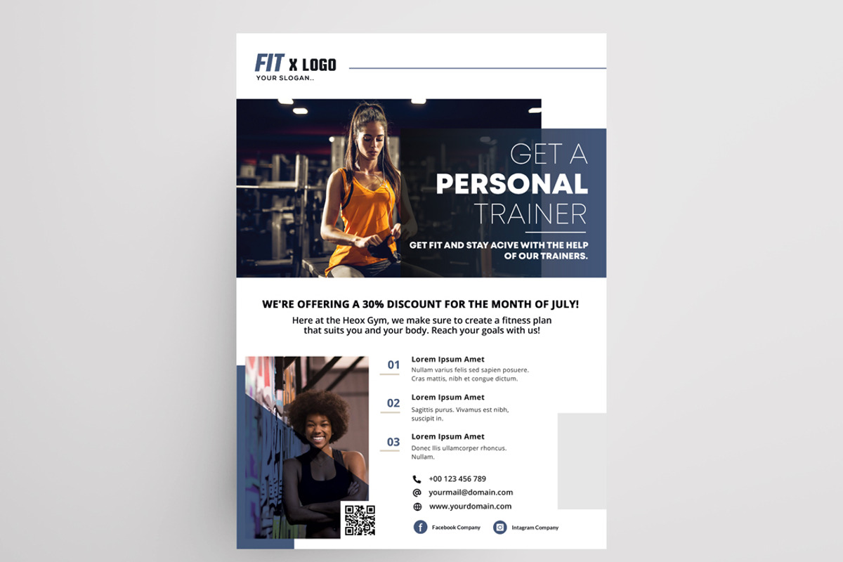 Fitness Trainer Ad Flyer Template, a Flyer Template by PixelsDesign (Photo 2 of 2)